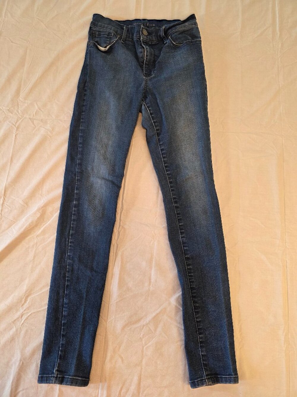Mott Bow High Rise Skinny Jeans Women 26x30 Blue